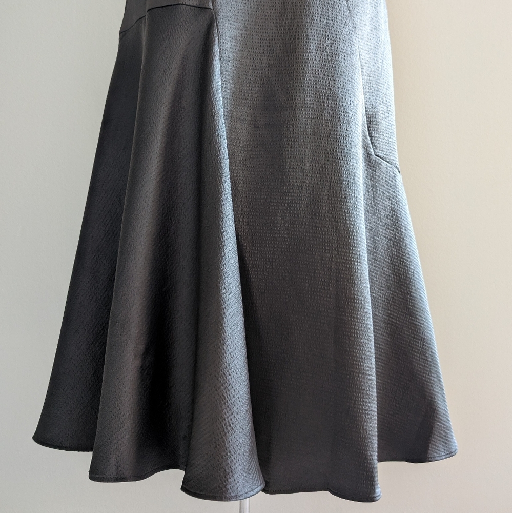 Club Monaco Bias Cut Sleeveless Satin Dress In Olive Green - Picture 11 of 16